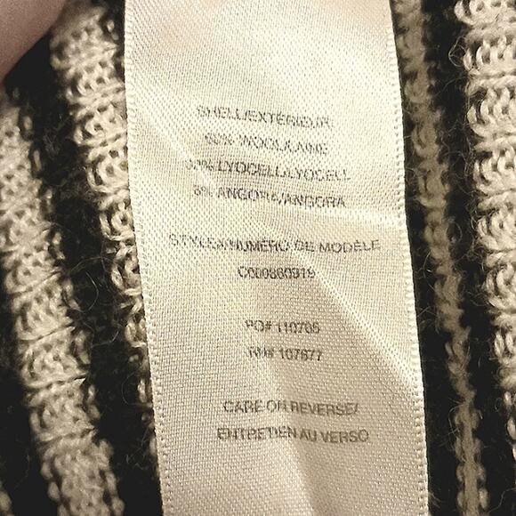 ANGORA WOOL Sweater Alice + Olivia Size M BLACK WHITE French Scoop Minimalist - Picture 12 of 13